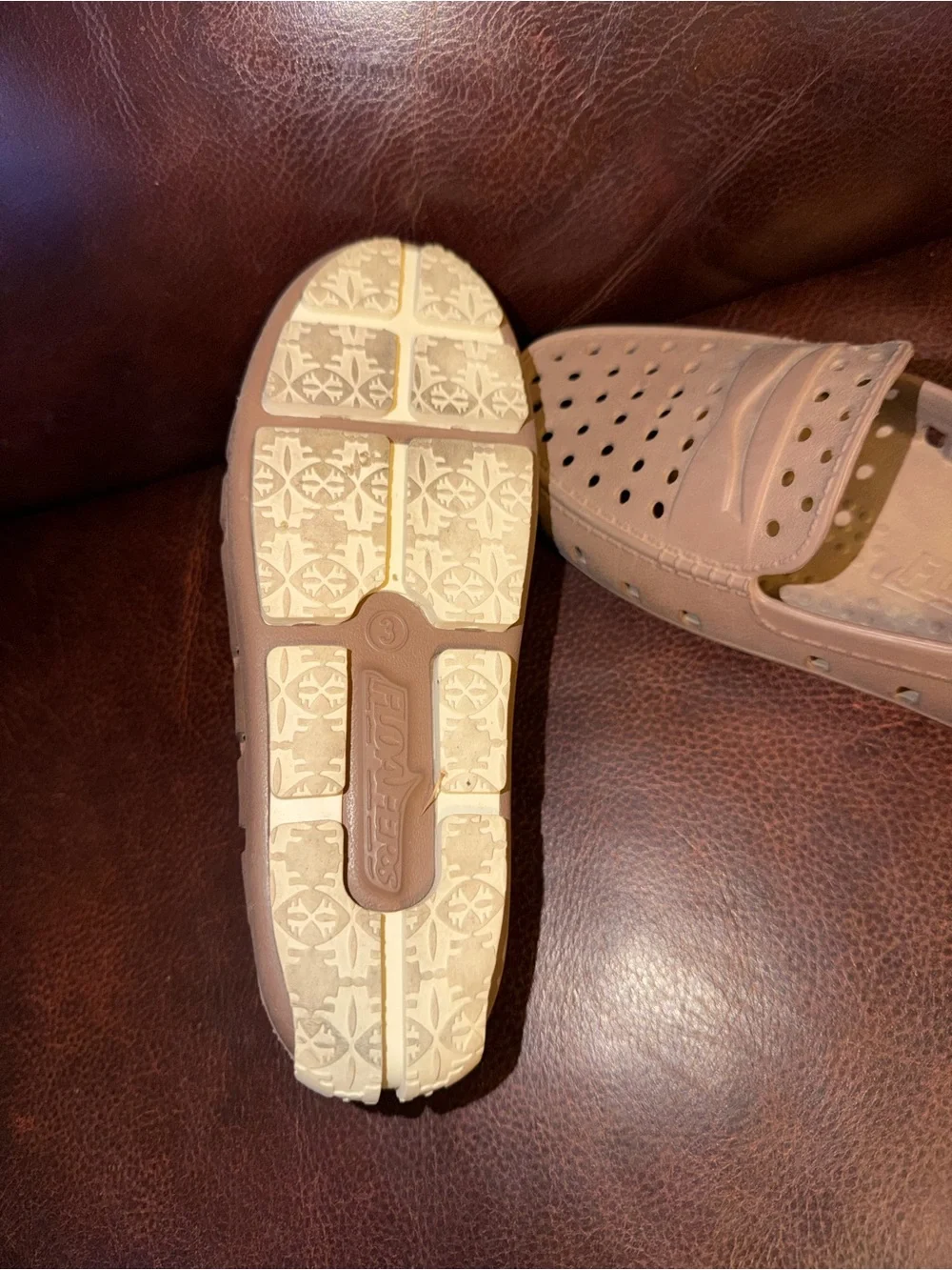 Kids Classic Slip-On Perforated Loafers in Beige